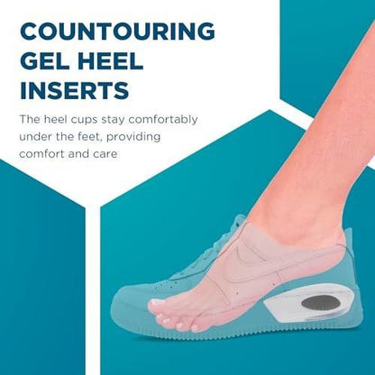 Fersenkissen für Achillessehnenentzündung & Plantarfasziitis - 2er-Pack Gel-Einlegesohlen zur Linderung von Fersenschmerzen, Fußgewölbeunterstützung, für Damen & Herren