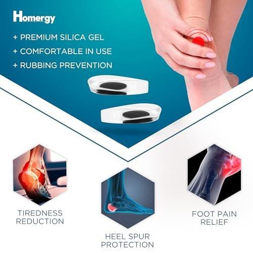 Fersenkissen für Achillessehnenentzündung & Plantarfasziitis - 2er-Pack Gel-Einlegesohlen zur Linderung von Fersenschmerzen, Fußgewölbeunterstützung, für Damen & Herren