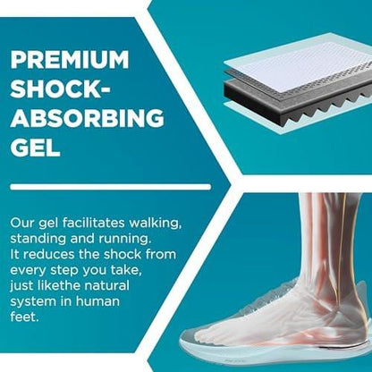 Fersenkissen für Achillessehnenentzündung & Plantarfasziitis - 2er-Pack Gel-Einlegesohlen zur Linderung von Fersenschmerzen, Fußgewölbeunterstützung, für Damen & Herren