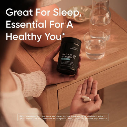 Sports Research® Magnesium Glycinat – 160 mg cheliertes Magnesium für erholsamen Schlaf & enzymatische Prozesse – vegane Kapseln – 90 Stück