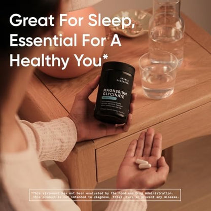 Sports Research® Magnesium Glycinat – 160 mg cheliertes Magnesium für erholsamen Schlaf & enzymatische Prozesse – vegane Kapseln – 90 Stück