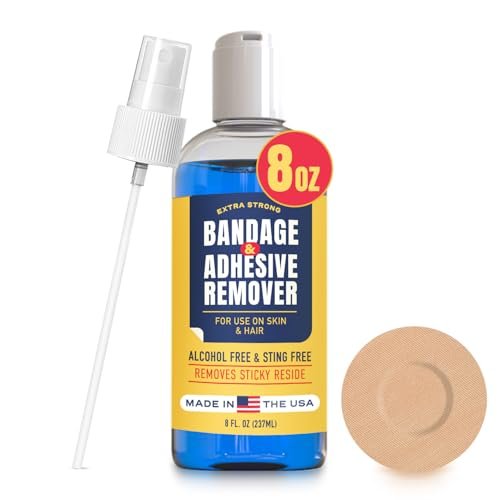 Berkland Sting-Free Adhesive Remover - 8oz Sanfte & Schmerzfreie Pflaster- und Klebstoffentferner - Ideal für empfindliche Haut, Sporttape, Dialysezugänge, kontinuierliche Blutzuckermessung und Stomaversorgung