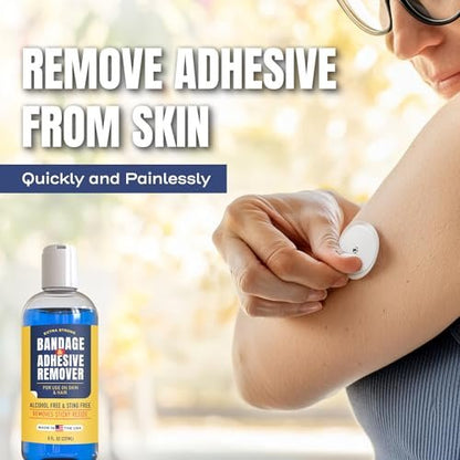 Berkland Sting-Free Adhesive Remover - 8oz Sanfte & Schmerzfreie Pflaster- und Klebstoffentferner - Ideal für empfindliche Haut, Sporttape, Dialysezugänge, kontinuierliche Blutzuckermessung und Stomaversorgung