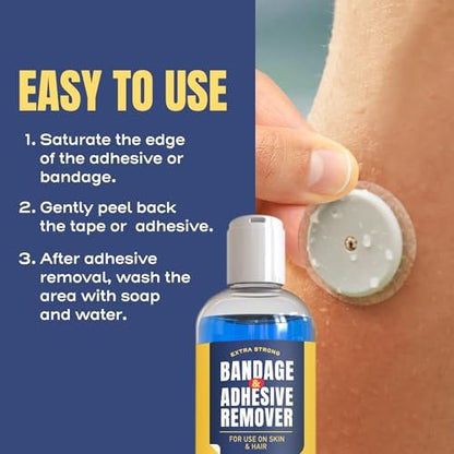 Berkland Sting-Free Adhesive Remover - 8oz Sanfte & Schmerzfreie Pflaster- und Klebstoffentferner - Ideal für empfindliche Haut, Sporttape, Dialysezugänge, kontinuierliche Blutzuckermessung und Stomaversorgung