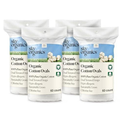 Sky Organics Bio Premium Wattepads groß – 100 % Bio-Baumwolle, GOTS zertifiziert, 240 Stück
