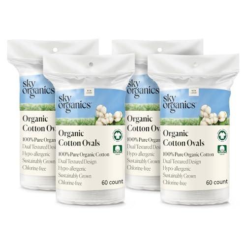 Sky Organics Bio Premium Wattepads groß – 100 % Bio-Baumwolle, GOTS zertifiziert, 240 Stück