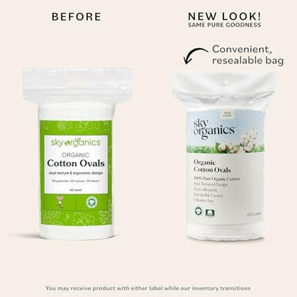 Sky Organics Bio Premium Wattepads groß – 100 % Bio-Baumwolle, GOTS zertifiziert, 240 Stück