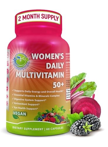 Tägliches Multivitamin für Frauen 50 Plus – Veganes, methyliertes Multivitamin mit Biotin, Bio-Superfoods & Lutein – Unterstützung für Augen, Energie, Darm & allgemeine Gesundheit – Leicht zu schluckende Kapseln
