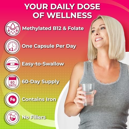 Tägliches Multivitamin für Frauen mit Eisen – Veganes, methyliertes Multivitamin mit Biotin, Bio-Superfoods, Probiotika, B-Komplex – Energie, Darm- & allgemeine Gesundheitsunterstützung – Leicht zu schluckende Kapseln