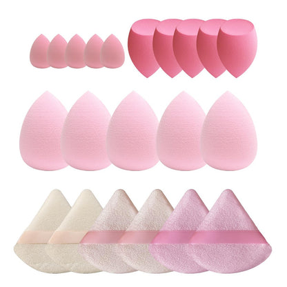 GFOUNS 21-teiliges Make-up-Schwamm-Set – Vielseitige Make-up-Schwämme für flüssige, cremige und pudrige Foundation, mehrfarbig rosa