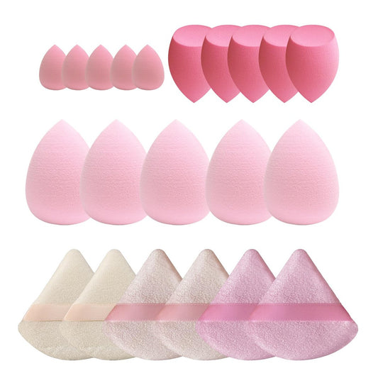 GFOUNS 21-teiliges Make-up-Schwamm-Set – Vielseitige Make-up-Schwämme für flüssige, cremige und pudrige Foundation, mehrfarbig rosa