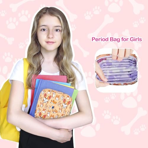 Likesing Periodenbeutel aus Canvas, Damenbinden-Aufbewahrungstasche für Mädchen und Frauen, tragbarer Perioden-Pad-Beutel für die Handtasche, kleine Make-up-Tasche (Graue Katze)