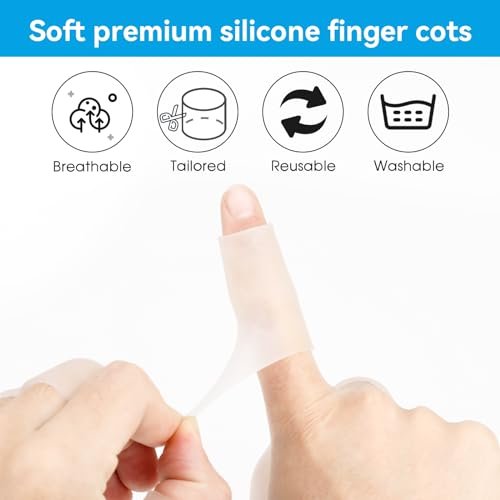 10 Stück Silikon-Fingerschutz – Fingerspitzen-Schutzpolster für rissige Finger, Gel-Fingerhüte, transparent