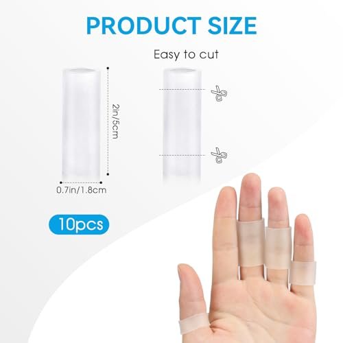 10 Stück Silikon-Fingerschutz – Fingerspitzen-Schutzpolster für rissige Finger, Gel-Fingerhüte, transparent