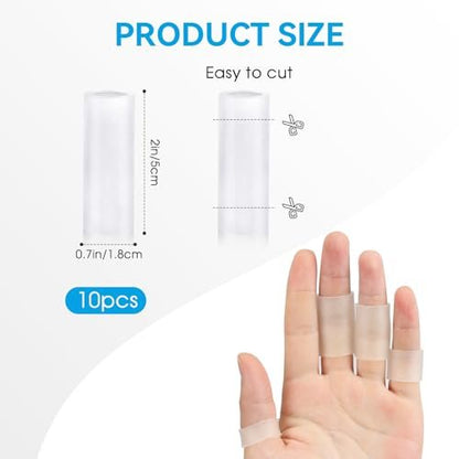 10 Stück Silikon-Fingerschutz – Fingerspitzen-Schutzpolster für rissige Finger, Gel-Fingerhüte, transparent