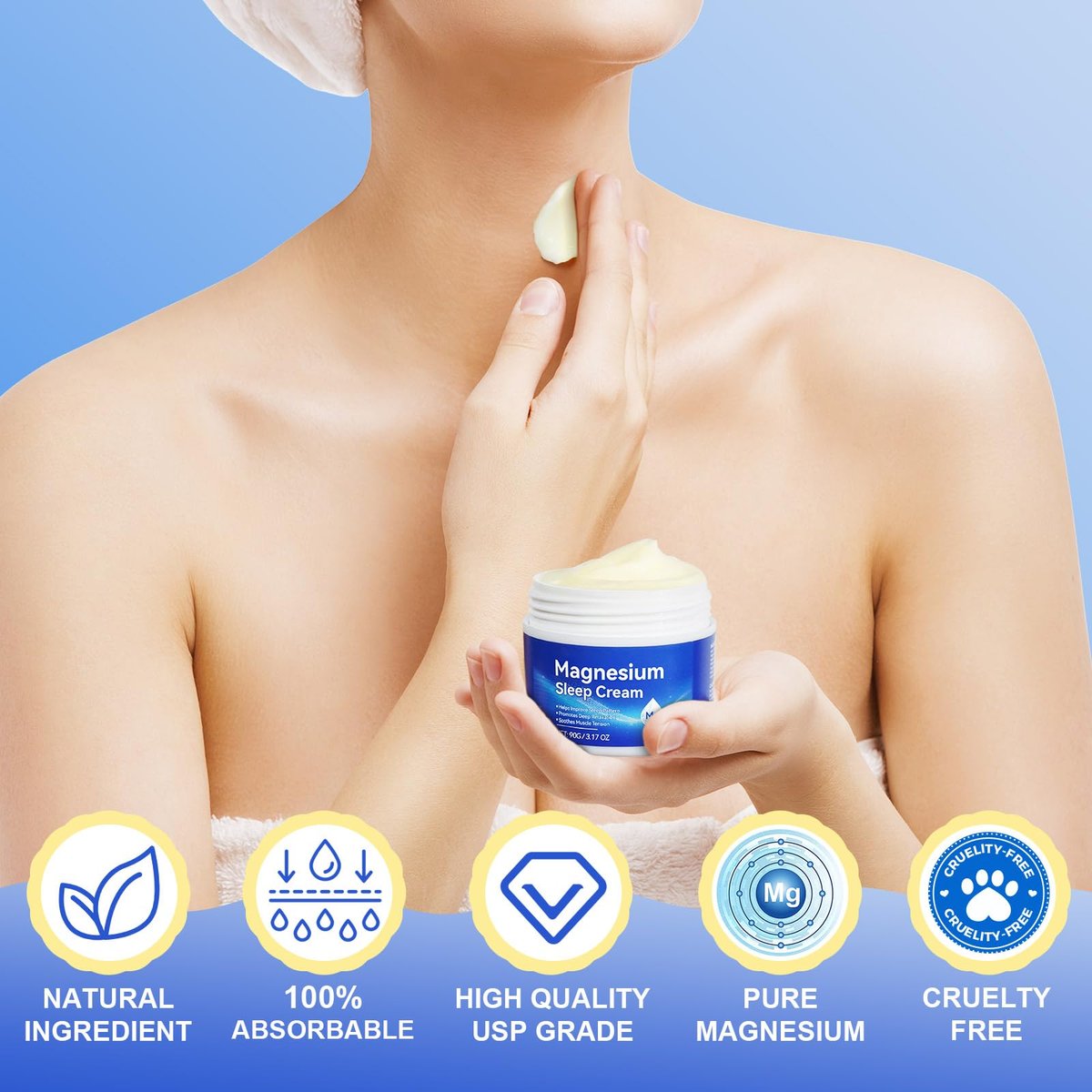 Magnesiumöl für die Füße, Topisches Magnesiumcreme, Hochkonzentriert, Echtes Zechstein Magnesium