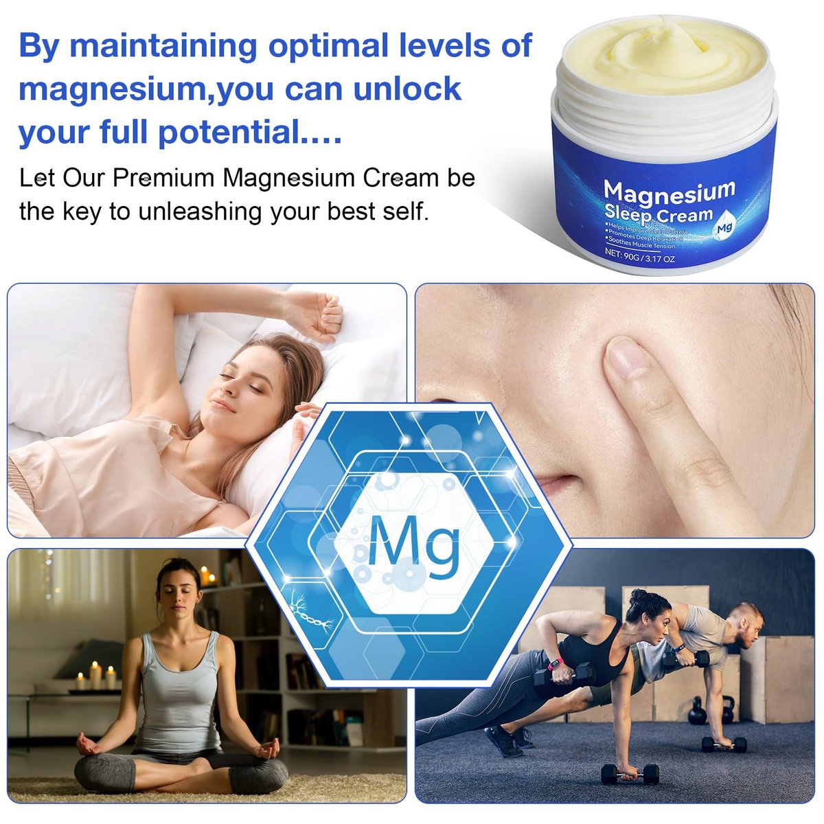 Magnesiumöl für die Füße, Topisches Magnesiumcreme, Hochkonzentriert, Echtes Zechstein Magnesium