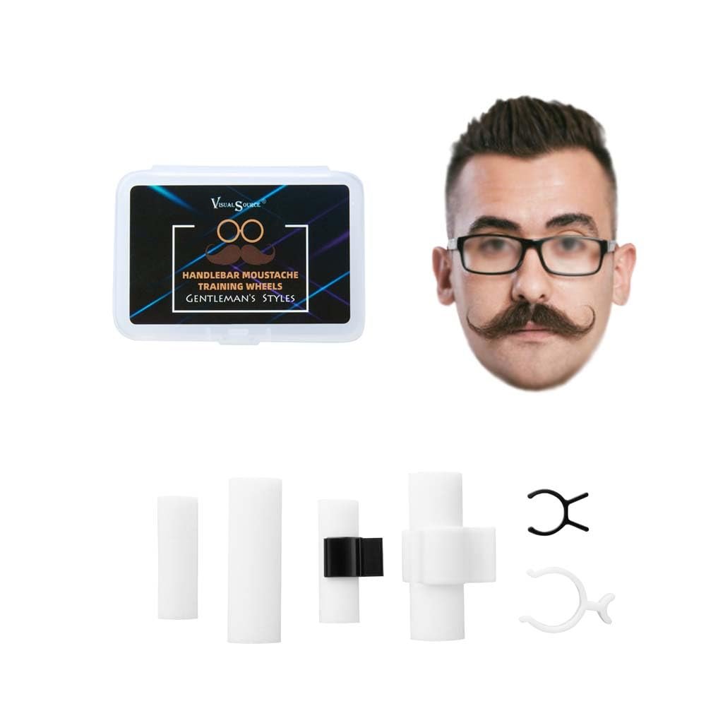 Visualsource Moustache Training Wheels, 2 Paar Set – Größe L & Größe S Schnurrbart-Curler, Haarstyling-Tool für Handlebar-Schnurrbart, perfektes Geschenk für Herren