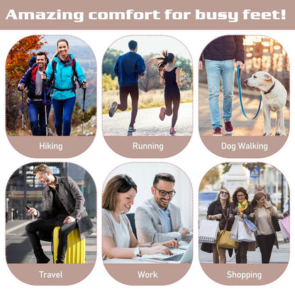 2 Paar Memory Foam Einlegesohlen, Ganzfuß-Responsive Dämpfung, Plantarfasziitis Einlagen für Damen Herren, Orthopädische Schuheinlagen mit Fußgewölbeunterstützung für Fußgesundheit (Schwarz, W 7.5-8.5 / M 5.5-6.5)