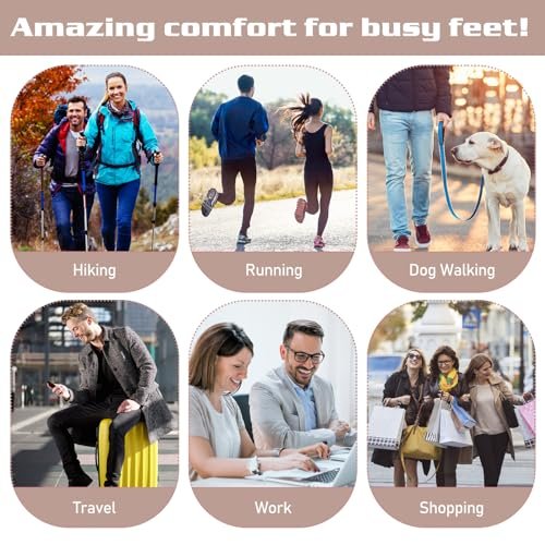 2 Paar Memory Foam Einlegesohlen, Ganzfuß-Responsive Dämpfung, Plantarfasziitis Einlagen für Damen Herren, Orthopädische Schuheinlagen mit Fußgewölbeunterstützung für Fußgesundheit (Schwarz, W 7.5-8.5 / M 5.5-6.5)