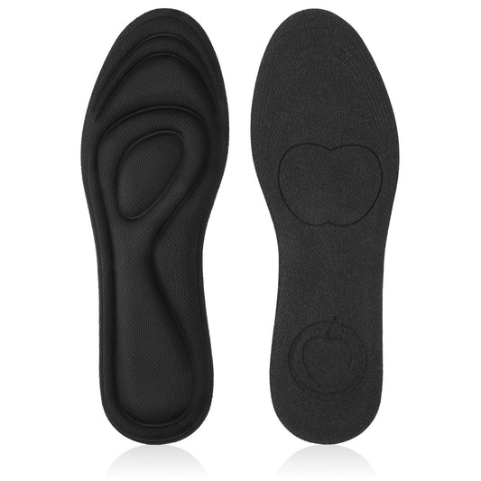 2 Paar Memory Foam Einlegesohlen, Ganzfuß-Responsive Dämpfung, Plantarfasziitis Einlagen für Damen Herren, Orthopädische Schuheinlagen mit Fußgewölbeunterstützung für Fußgesundheit (Schwarz, W 7.5-8.5 / M 5.5-6.5)