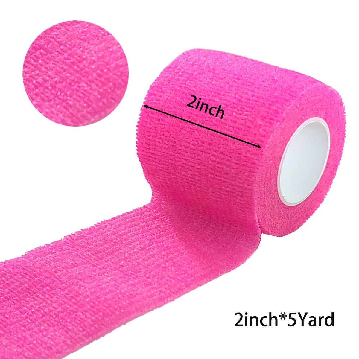 Erewa 6er-Pack Selbstklebende Bandage 5 cm – Dehnbarer Kohesiver Verband, Atmungsaktives Sporttape für Handgelenk, Knöchel (Pink)