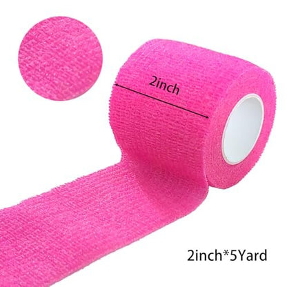 Erewa 6er-Pack Selbstklebende Bandage 5 cm – Dehnbarer Kohesiver Verband, Atmungsaktives Sporttape für Handgelenk, Knöchel (Pink)