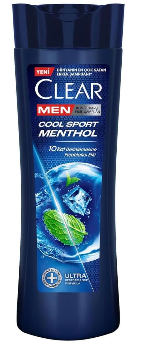 NEW Clear Men Anti-Schuppen Shampoo Cool Sport Menthol Erfrischender Menthol-Effekt 350 ml