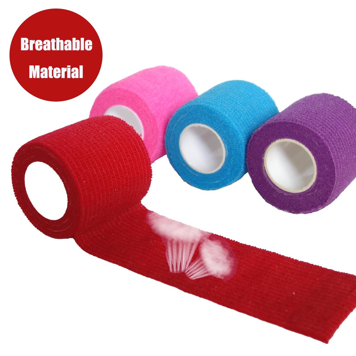 Erewa 6er-Pack 2 Zoll Selbstklebende Wickelbandage, Kohäsiver Verband, Dehnbarer Vet Wrap, Atmungsaktives Sporttape für Handgelenk, Knöchel (Gemischte Farben)
