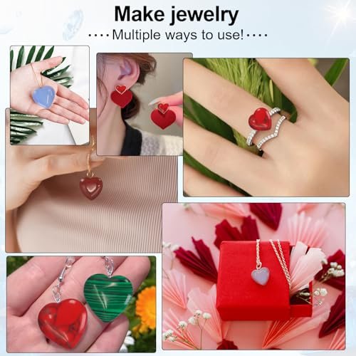 Virekm 20 Stück Rosenquarz-Herzkristalle, Heilsteine-Set, Amethyst-Herzen, bunte Daumen-Edelsteine für Chakra-Reiki-Balance, Geschenk für Männer und Frauen (Bunt - 20 Stück)