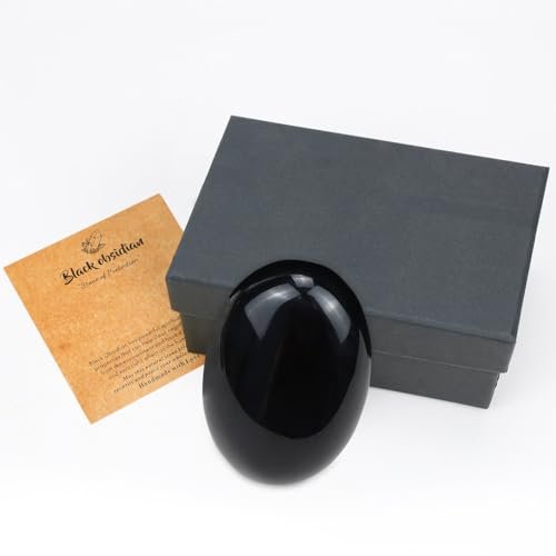 MAIBAOTA 2,4 Zoll Großer Schwarzer Obsidian Kristallstein Polierter Handflächenstein Heilende Kristalle 0,7 Zoll Dick Natürlicher Reiki Edelstein Sorgenstein Energieausgleich Angst Stressabbau Meditation 1 Stück