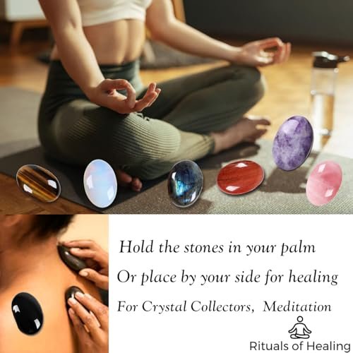 MAIBAOTA 2,4 Zoll Großer Schwarzer Obsidian Kristallstein Polierter Handflächenstein Heilende Kristalle 0,7 Zoll Dick Natürlicher Reiki Edelstein Sorgenstein Energieausgleich Angst Stressabbau Meditation 1 Stück