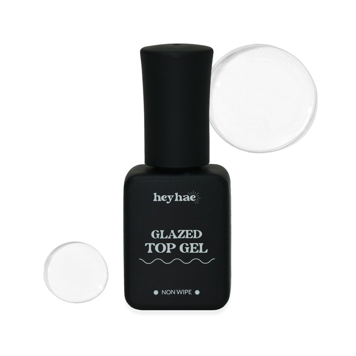 heyhae Glazed Top Gel – Hochglänzender Non-Wipe Top Coat für Semi-Cured Gel-Nagelstreifen (0,23 fl.oz)