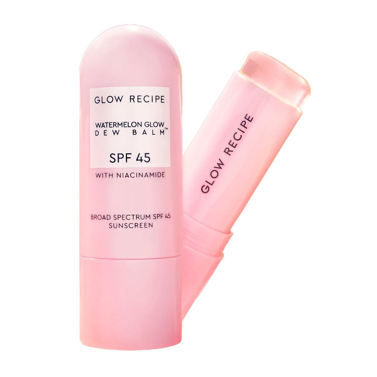 Glow Recipe Gesichts-Sonnencreme-Stick SPF 45 – Reisegröße Koreanischer Sonnenschutz mit Hyaluronsäure & Niacinamid für einen strahlenden Glanz – Kein Weißstich (0,58 Unzen)