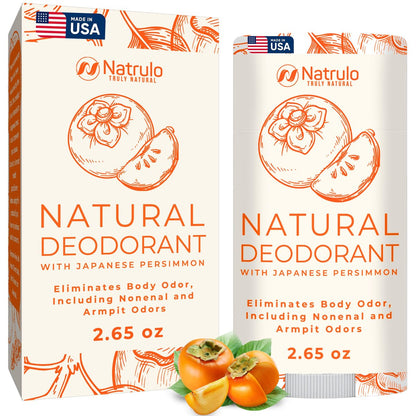 Natrulo Persimmon Deodorant – Natürliches Ganzkörper-Deodorant für Frauen und Männer – Japanischer Persimmon-Extrakt beseitigt Körpergeruch – Aluminiumfrei, langanhaltend, hergestellt in den USA