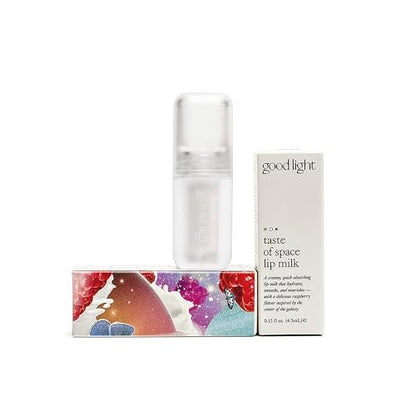 good light Taste of Space Lip Milk – Lang anhaltende, feuchtigkeitsspendende Lippenpflege mit Kollagen und Mangobutter für vollere, hydratisierte Lippen (Himbeergeschmack, vegane koreanische Kosmetik, 4,4 ml)