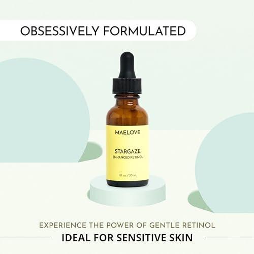 MAELOVE Stargaze Enhanced Retinol Serum – Zeitfreisetzendes 0,25 % Retinol für strahlende Haut, mit Hyaluronsäure, Niacinamid und beruhigenden Botanicals, ideal für empfindliche Haut, hergestellt in den USA
