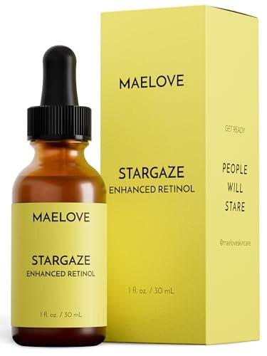 MAELOVE Stargaze Enhanced Retinol Serum – Zeitfreisetzendes 0,25 % Retinol für strahlende Haut, mit Hyaluronsäure, Niacinamid und beruhigenden Botanicals, ideal für empfindliche Haut, hergestellt in den USA