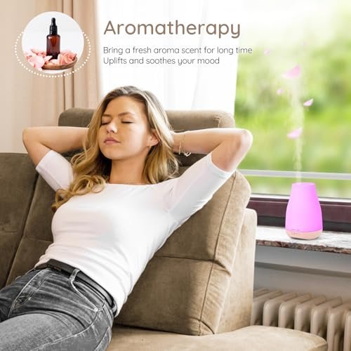 Homeweeks Diffusor, 100 ml Farbiger Aroma-Diffusor mit einstellbarem Nebelmodus, Auto-Off, für Schlafzimmer/Büro/Reise (100 ml, 1 Packung)