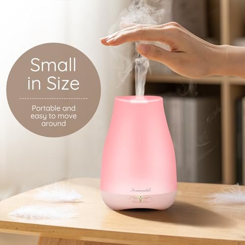 Homeweeks Diffusor, 100 ml Farbiger Aroma-Diffusor mit einstellbarem Nebelmodus, Auto-Off, für Schlafzimmer/Büro/Reise (100 ml, 1 Packung)