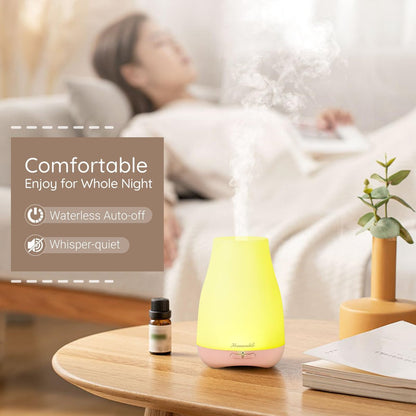 Homeweeks Diffusor, 100 ml Farbiger Aroma-Diffusor mit einstellbarem Nebelmodus, Auto-Off, für Schlafzimmer/Büro/Reise (100 ml, 1 Packung)