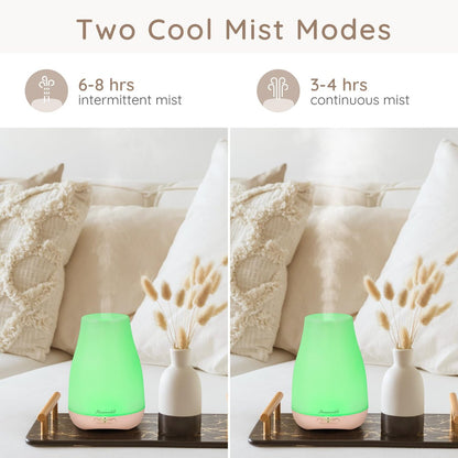 Homeweeks Diffusor, 100 ml Farbiger Aroma-Diffusor mit einstellbarem Nebelmodus, Auto-Off, für Schlafzimmer/Büro/Reise (100 ml, 1 Packung)