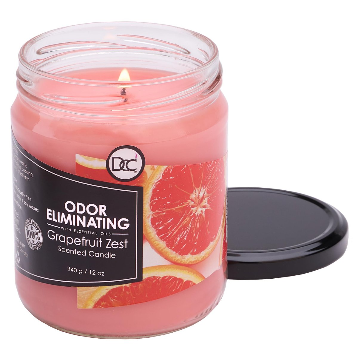 Grapefruit Zest Duftkerze – Geruchsentferner für Tier-, Rauch- und Lebensmittelgerüche – 12 Unzen Premium Sojawachs-Mischung – bis zu 80 Stunden Brenndauer
