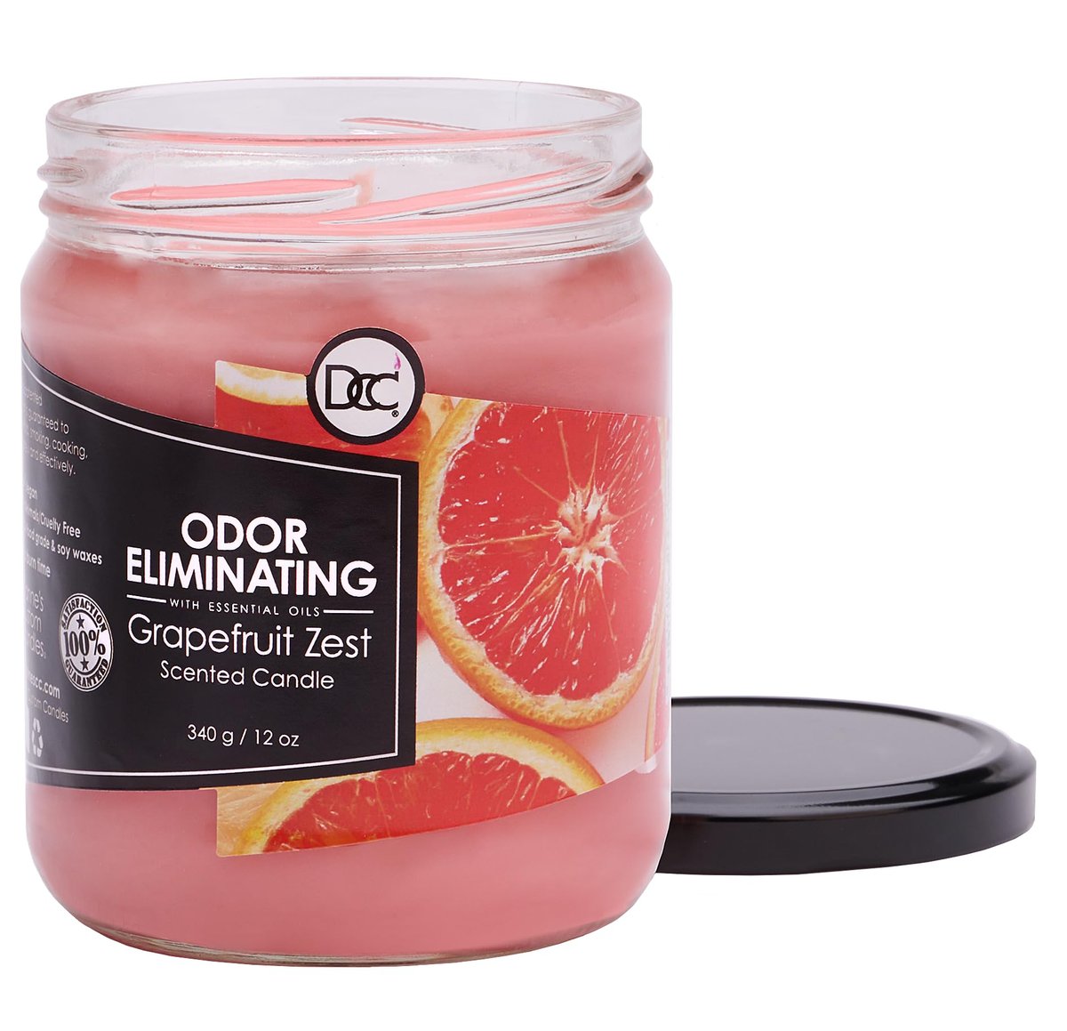 Grapefruit Zest Duftkerze – Geruchsentferner für Tier-, Rauch- und Lebensmittelgerüche – 12 Unzen Premium Sojawachs-Mischung – bis zu 80 Stunden Brenndauer