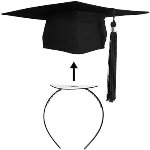 JOYRUBY Abschlusskappe Haarband, fester Anti-Rutsch-Haarreif für Abschlusskappen-Einsatz, schwarzes Hairstyle DIY Absolventen Geschenk Hut Accessoire für Studenten, Frauen (Kappe nicht enthalten)