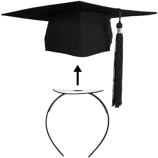 JOYRUBY Abschlusskappe Haarband, fester Anti-Rutsch-Haarreif für Abschlusskappen-Einsatz, schwarzes Hairstyle DIY Absolventen Geschenk Hut Accessoire für Studenten, Frauen (Kappe nicht enthalten)