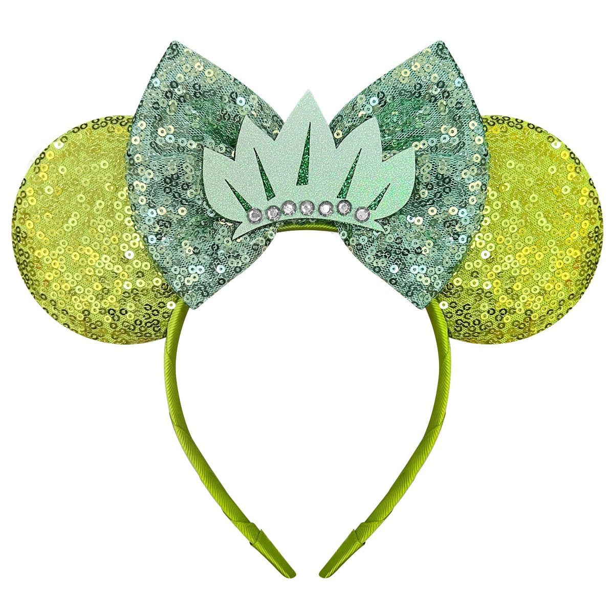 Nahalesy Grüne Micky Maus Ohren Stirnband mit Pailletten für Damen Prinzessin Stirnband für Erwachsene