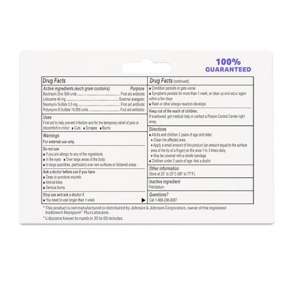 Globe Lidocain Erste Hilfe Antibiotika Salbe (4er-Pack) 1 Oz - Maximale Schmerzlinderung & Infektionsschutz - Betäubt die Haut schnell mit Lidocain - Für Notfälle & Infektionsschutz