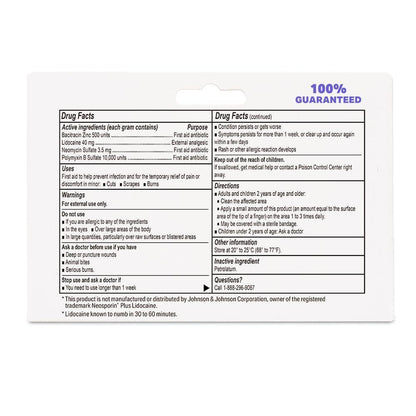 Globe First Aid Antibiotische Salbe + Lidocain (2er-Pack) 1 Unze – Maximalstärke & schnell wirkendes topisches Schmerzmittel, 24-Stunden-Infektionsschutz mit betäubender Wirkung, Bacitracin Zink