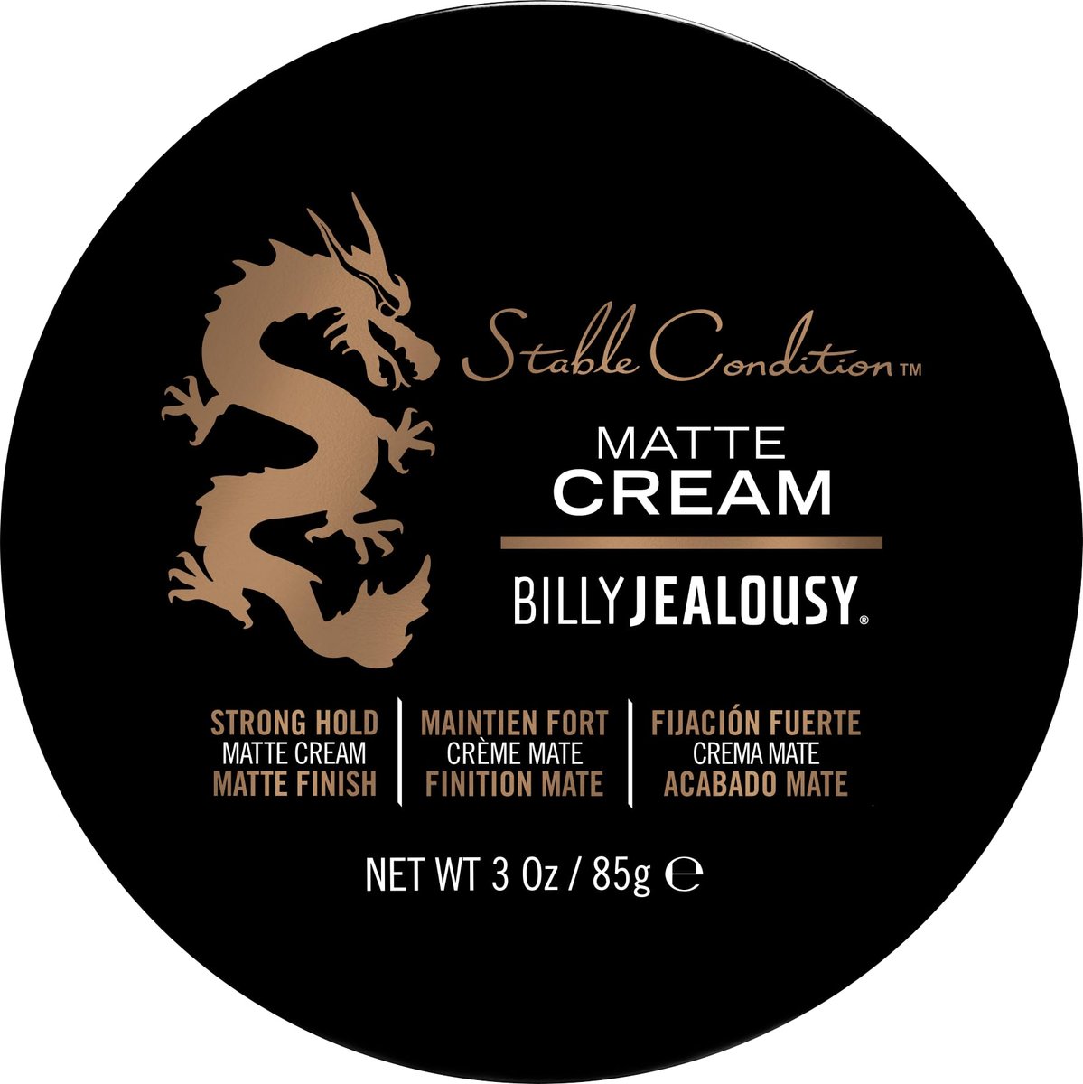 Billy Jealousy Stable Condition Matte Cream für Männer – Natürlicher Halt, matter Finish, wasserbasiert, nacharbeitbar, Vanille & Weißer Moschus Duft, 85 g